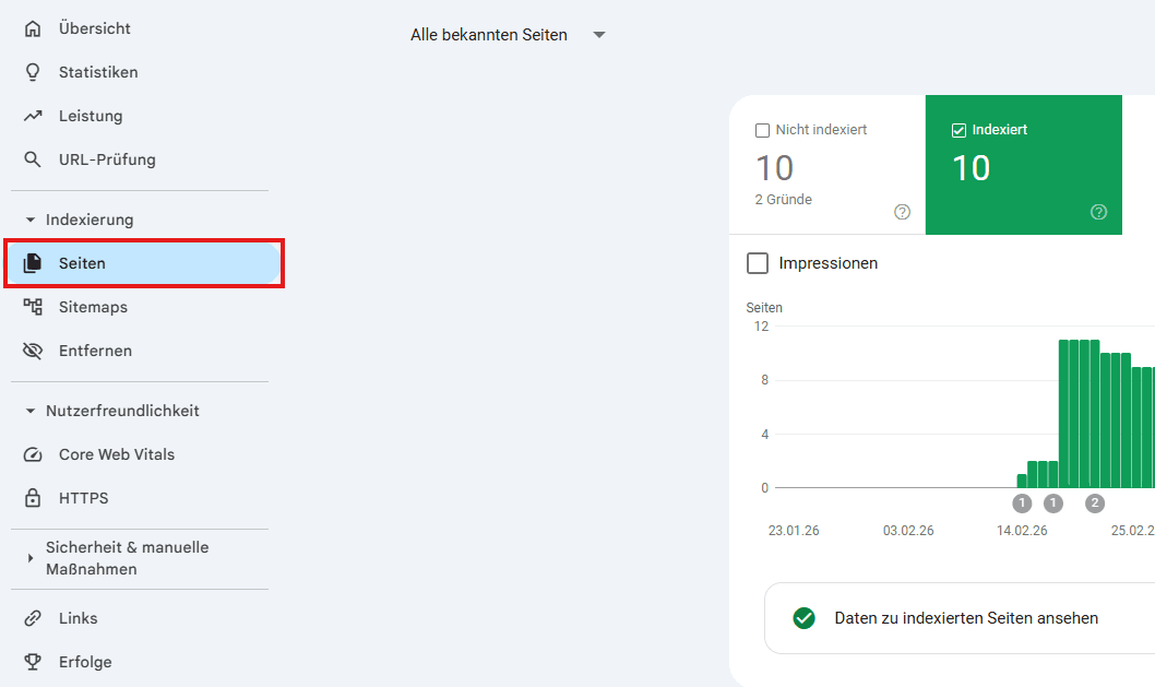 Indexierungsstatus Google Search Console